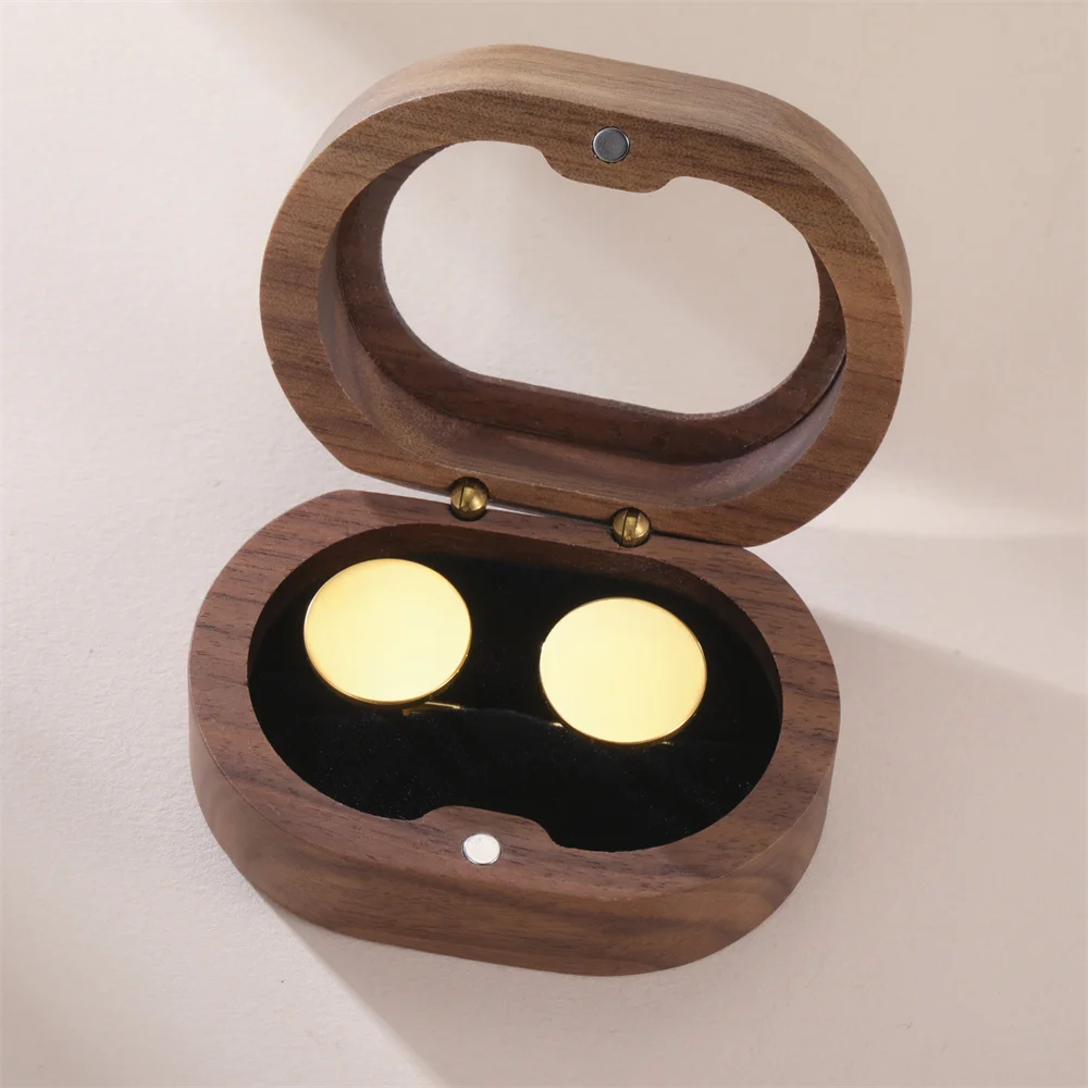 My Shape Wooden Box for Brooch Cufflinks Earrings Jewelry Gift Box Jewelry Packaging Box for Ceremony Wedding Proposal Ring New
