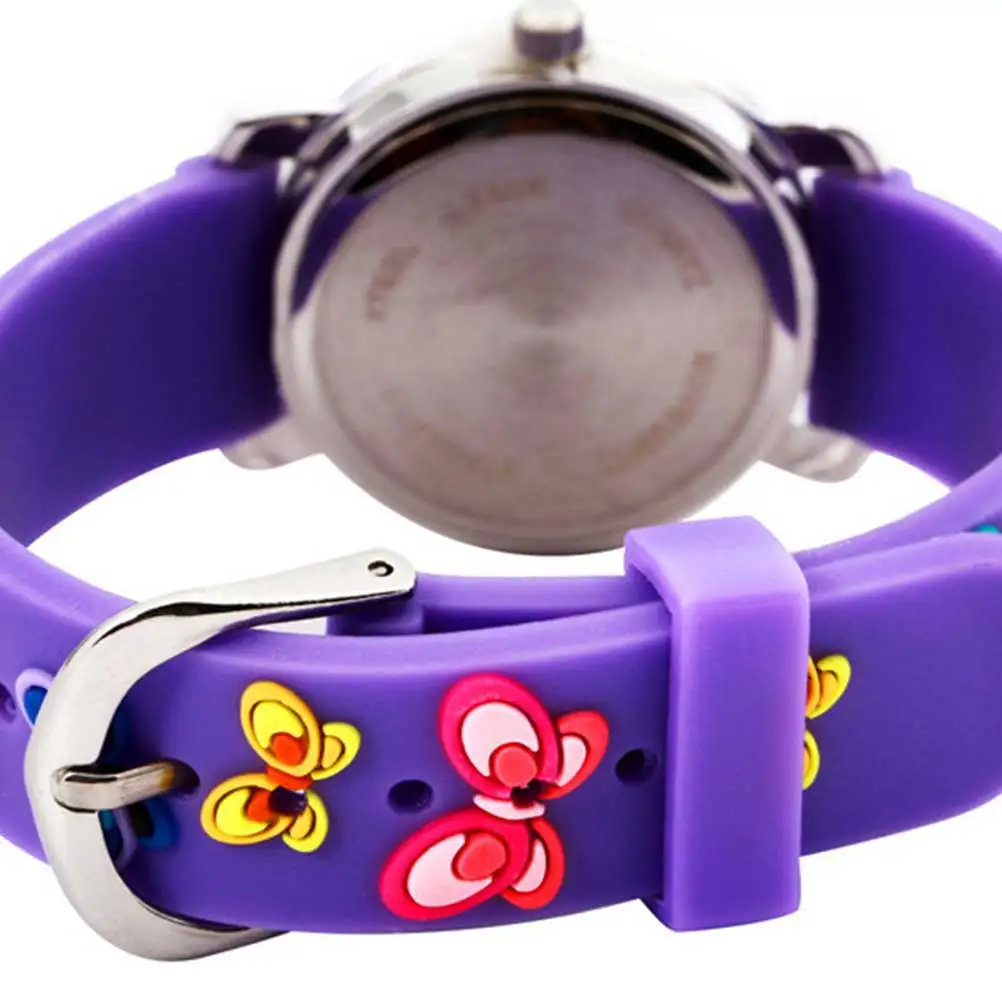 

3D Waterproof Watch For Kids Cartoon Wristwatch Purple Durable Safe Precise Quartz Movement Unique Adorable Pattern Creative