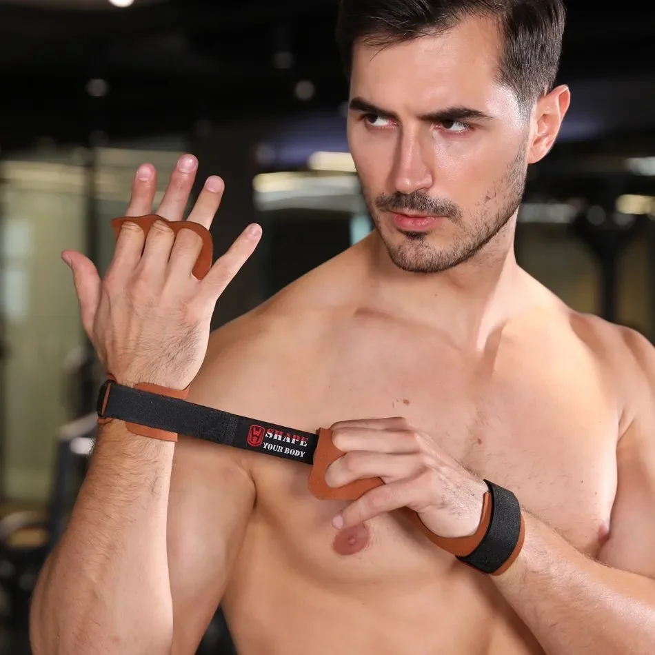 قفازات WOSWEIR-Gym لشريط أفقي لرفع الأثقال واللياقة البدنية وكمال الأجسام والتدريب الرياضي وواقي راحة اليد للتمرين