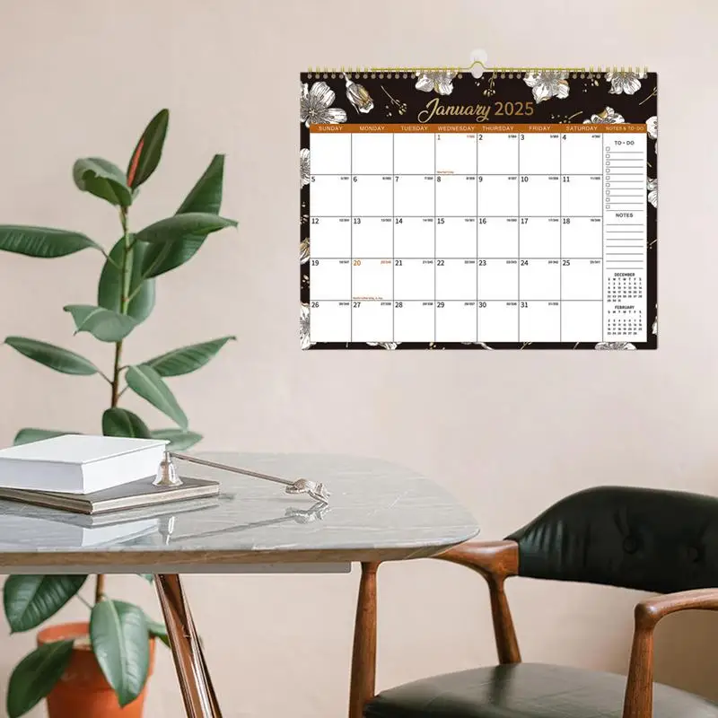 Wall Calendar Daily Calendar From January 2025 To December 2025 365-Day 2025 Wall Calendar Daily Planner Punch In Calendar For