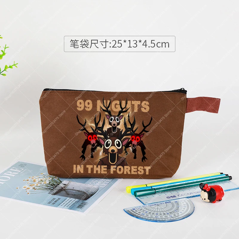 لعبة 99 ليال في الغابة الاطفال حقيبة أقلام رصاص Kawaii القرطاسية كيس التخزين الأطفال أنيمي لطيف القلم حالة حقائب مكياج هدية عيد الميلاد