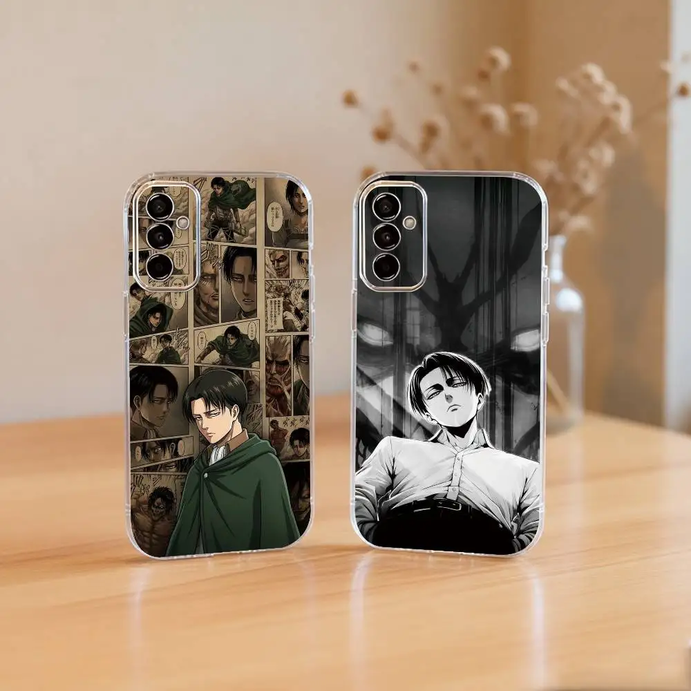 

Eren Yeager Levi Ackerman Phone Case Transparent Silicone Soft For SamsungA10,12,20,21S,30,31,40,50,51,52,70,71