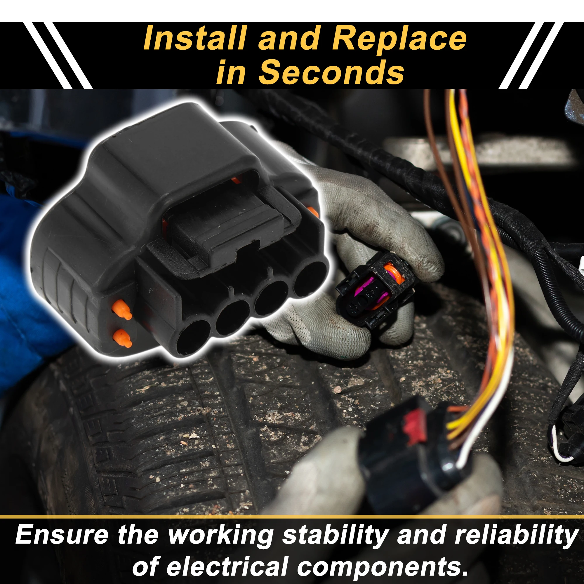 UXCELL 1 Pc 4 Pins Distributor Sensor Connector Plug for Toyota No.9098011150