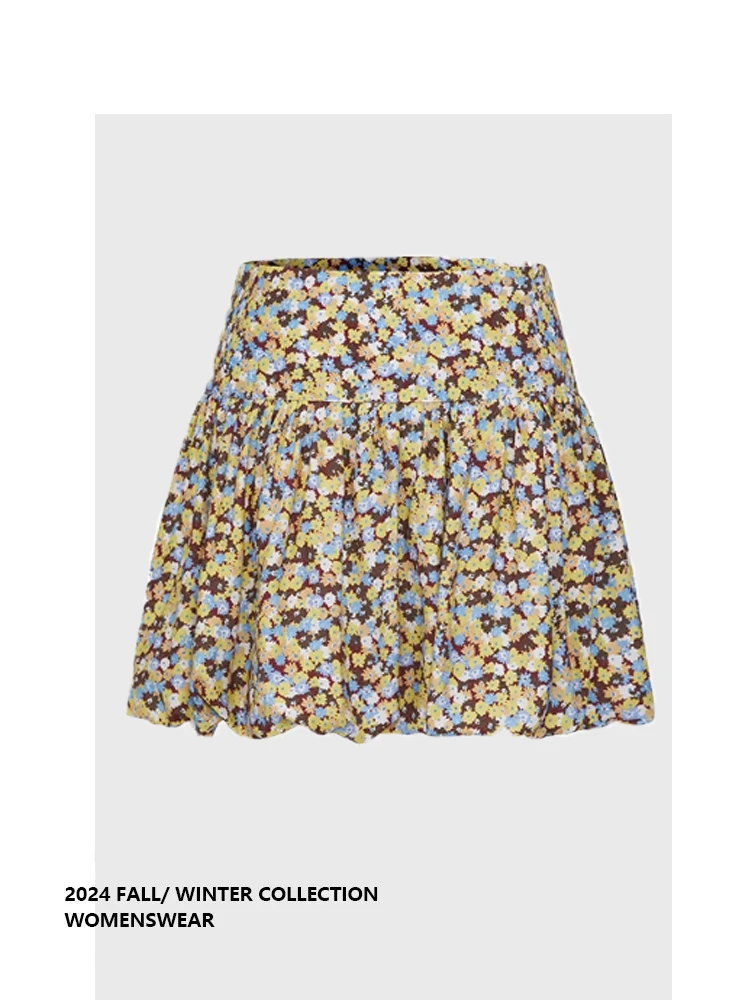

Forever 2 Retro Youthful Floral Print ort Skirt High Waist Slimming Spring Summer New Sle Commute Sle Pear ape Fit