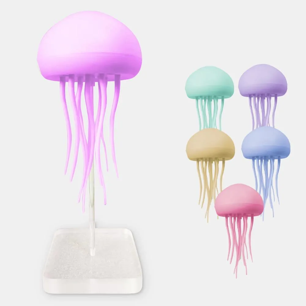 Jellyfish Lamp Lightings Voice Control RGB Gradient Cute Jellyfish Bedside Lamp Flexible Tentacles for Holiday Children Gifts