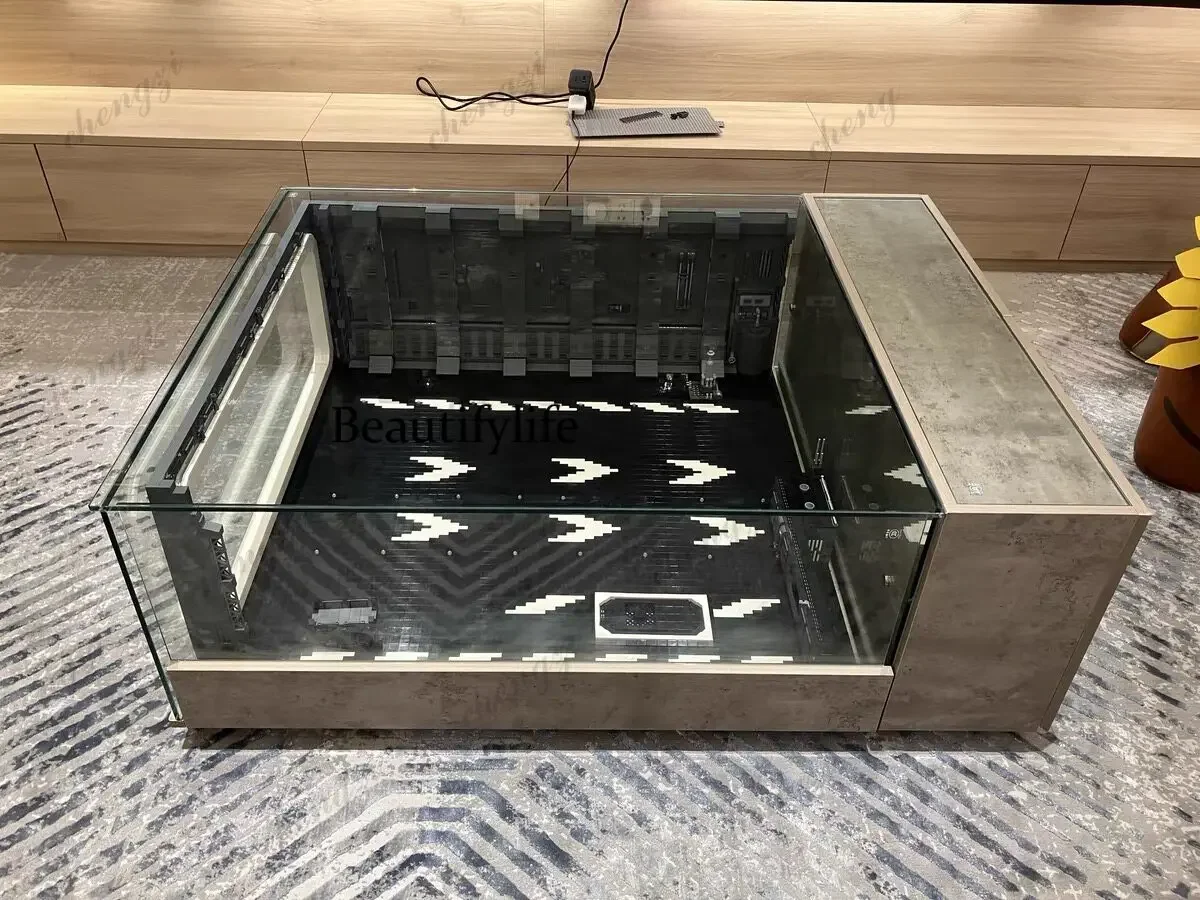 a55 New Lego model Millennium Falcon display coffee table DIY building block custom model glass display cabinet rack hot sale