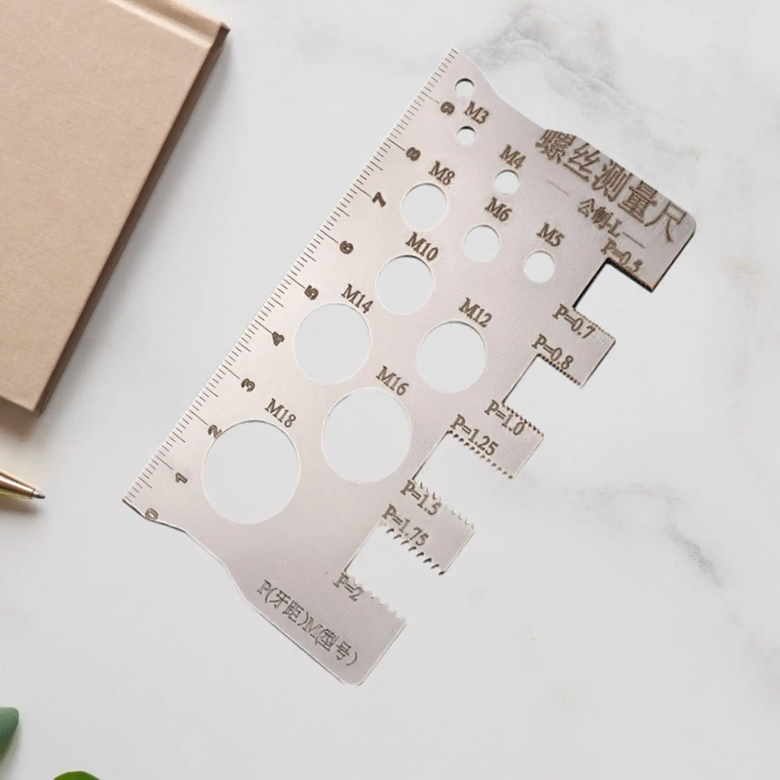 

Thickened Plumbers Wall Mountable Mechanical Engineers Checking Size Standard Metric Screw Measurement Ruler Tool Measuring Tool