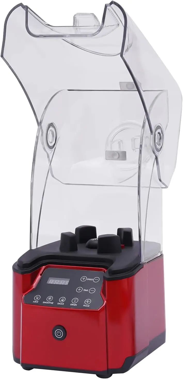 2200W Commercial Professional Blender W/Shield Quiet Sound Enclosure จับเวลา,ใช้ในร้านอาหาร,โรงแรม,บาร์ขนม,ร้านกาแฟ