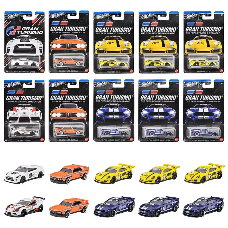 Original Hot Wheels Car Gran Turismo Toys for Boys 1/64 Diecast 73 BMW Toyota GR Supra Nissan GT-R Porsche 911 GT3 Ford Mustang