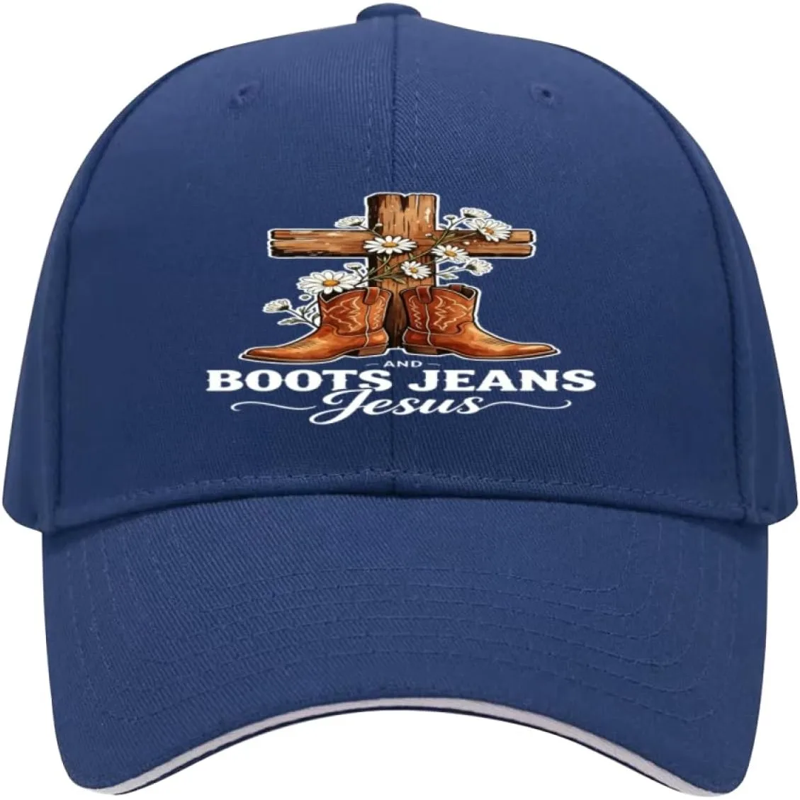 Boots Jeans and Jesus Western Faith Cowboy Sandwich Baseball Cap for Women