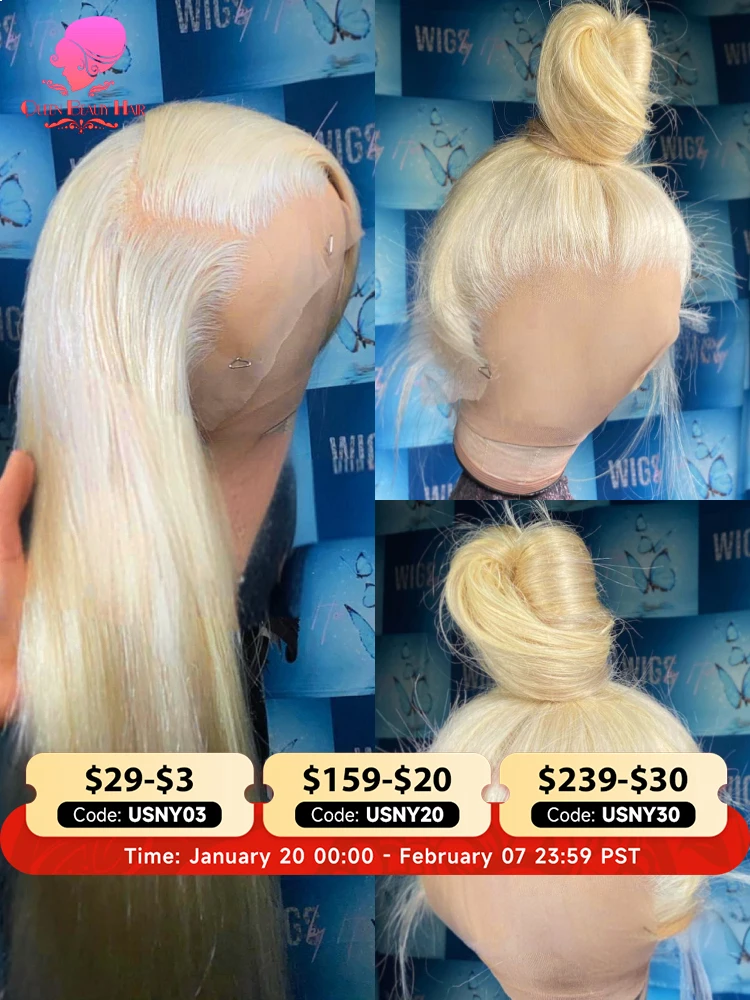 38 Inches 250 Density 360 Lace Frontal Wigs Straight Lace Frontal Wig 13x4 13x6 Blonde 613 Lace Front Human Hair Wigs For Women