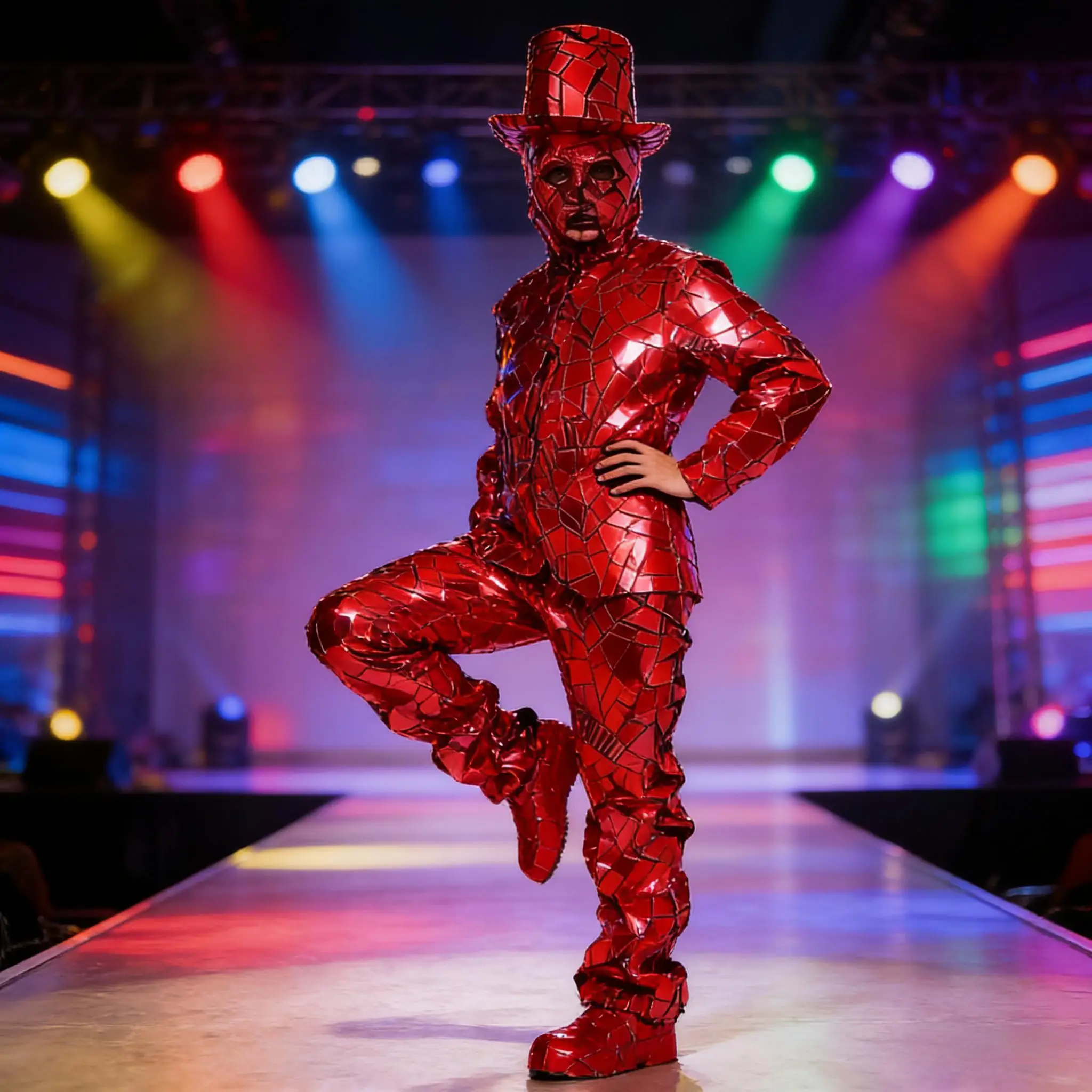 

Светодиодный лазерный костюм с зеркальным эффектом, сценический костюм для мужчин, ручной работы, в комплекте с маской на Хэллоуин