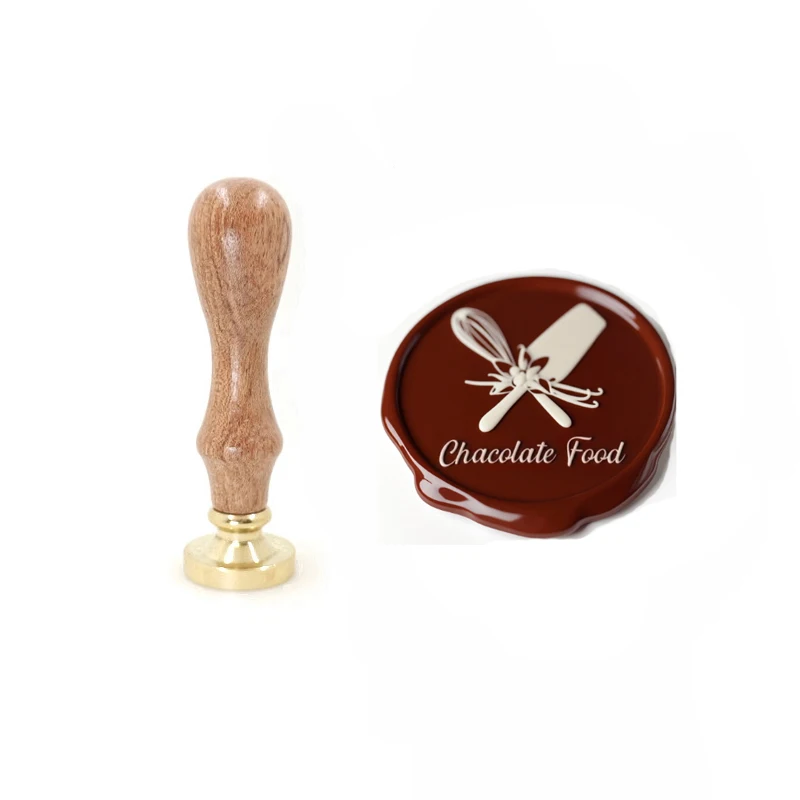 Custom brass wax Stamp cooking chocolate with name,letters,2 Initial,Vintage Reusable personal stamp for DIY Wedding Invitation