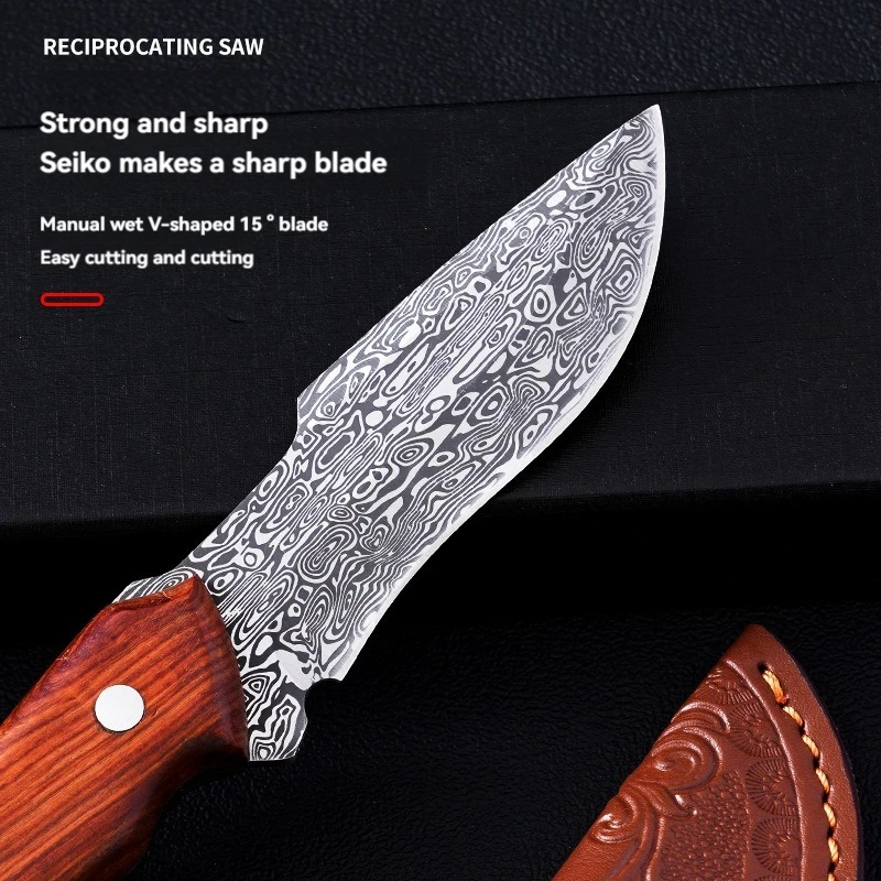 Pattern Knife Outdoor Meat Eating Knife Handheld Meat Portable Sharp Knife Camping