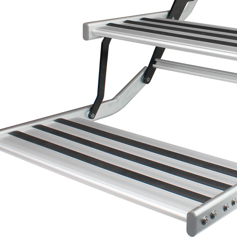 Acessórios Passos para motorhome de 528 mm com diodo emissor de luz Escadas duplas dobráveis elétricas de alumínio