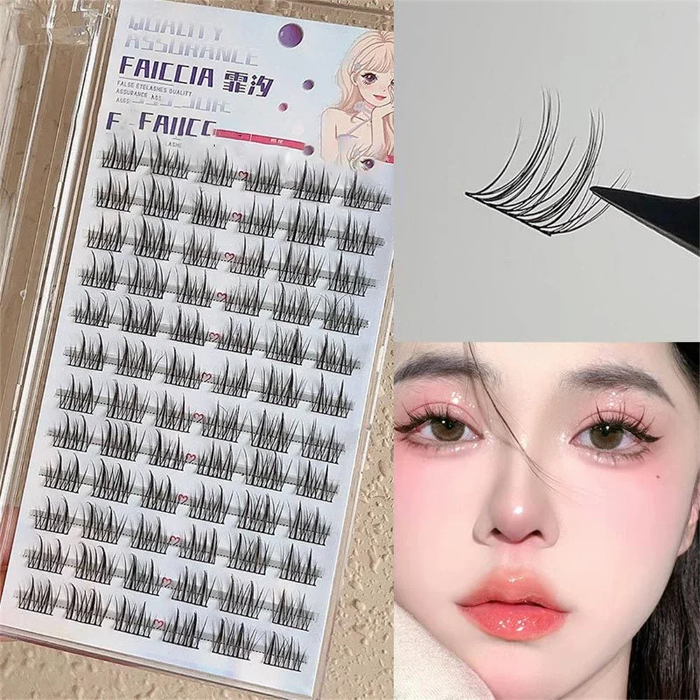 Faux-cils naturels tournesol, Double pointe, segmentés, individuels, Thin Terrier, outils pour débutants en maquillage