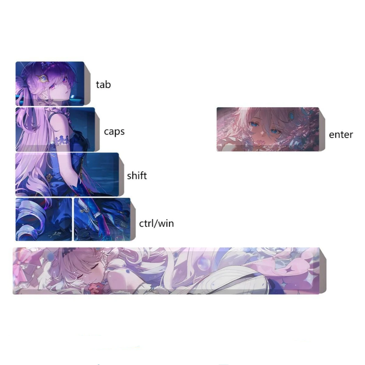 MAIMOOO Personalized Denia Keycaps Cherry Profile PBT Wuthering Waves Anime Game Supplement Keycap for Mechanical Keyboard 7Keys view 2