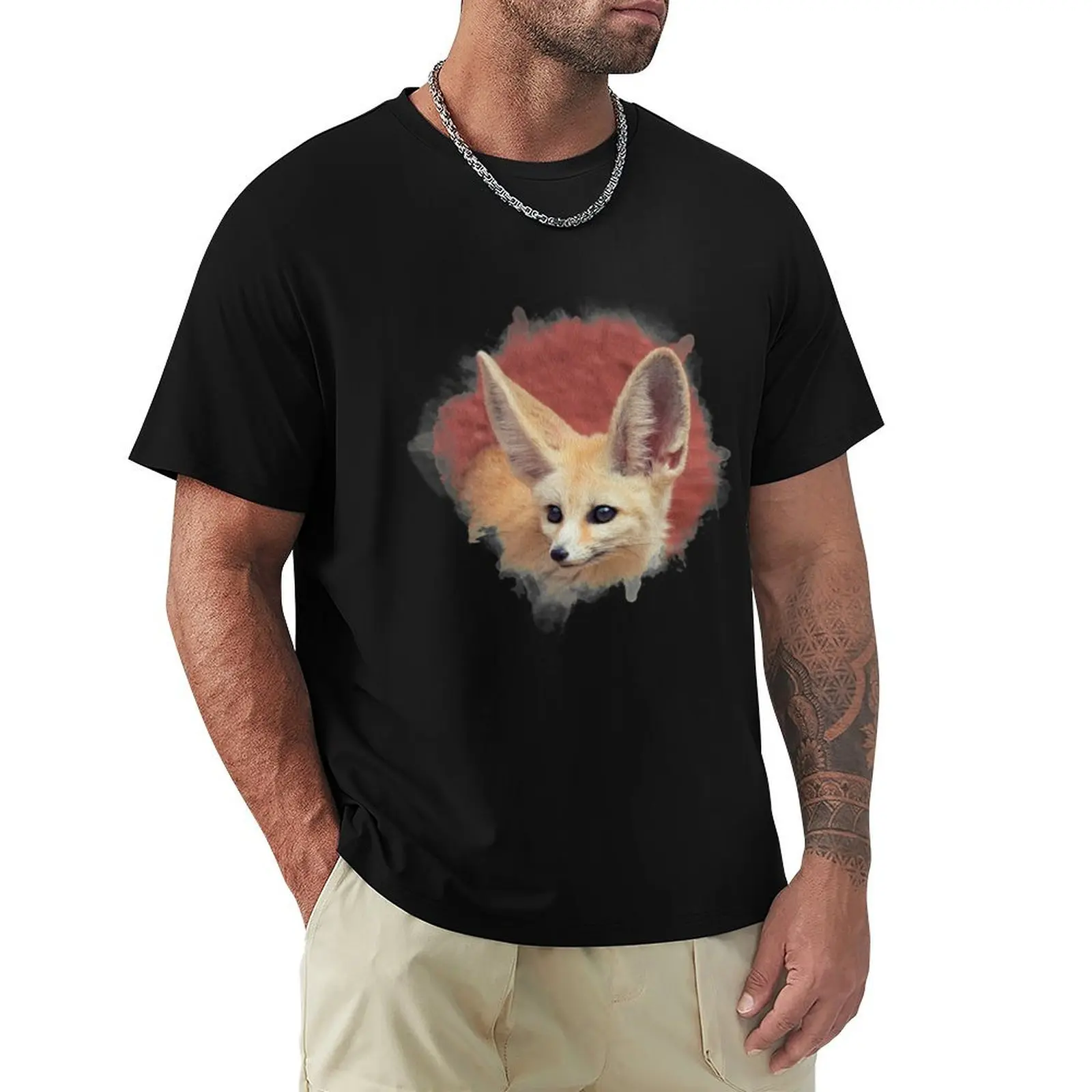 Fennec T-Shirt Plus Size Basic Cotton T-Shirt