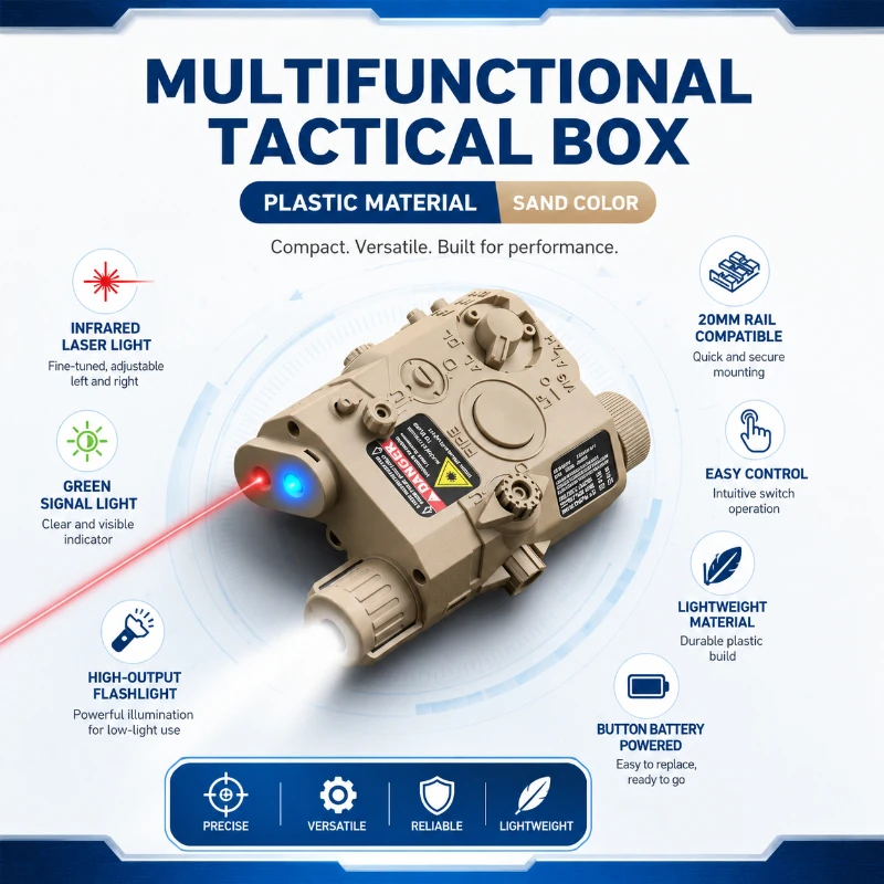 Sand Tan PEQ15 Tactical Light Module IR Aiming Flashlight 20mm Picatinny Rail Airsoft Toy Outdoor Decor Gear