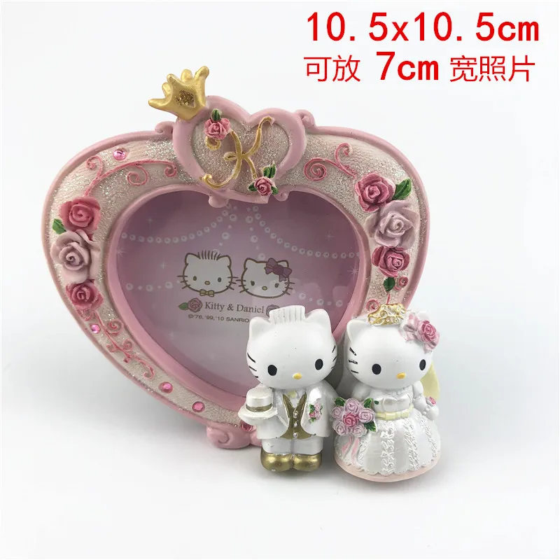 إطار صورة كرتوني Hello Kitty للعشاق ، إطار صورة راتنج ، زخارف ديكور منزلي ، هدية عيد الحب ، 3 بوصة