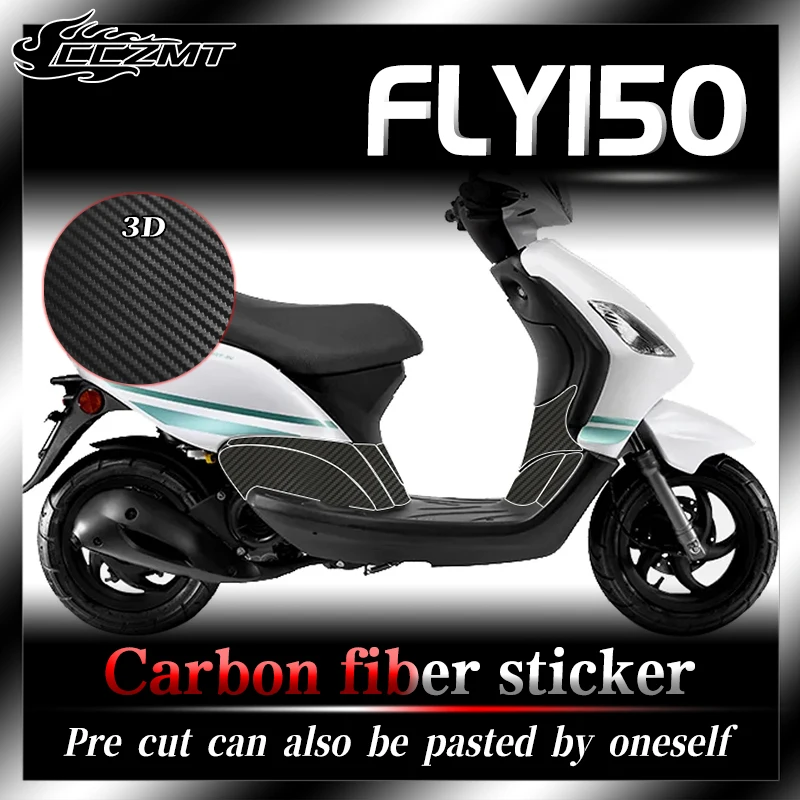 For PIAGGIO FLY150 car stickers protective films 3D carbon fiber modified anti kick and wear covers scratch stickers accessories