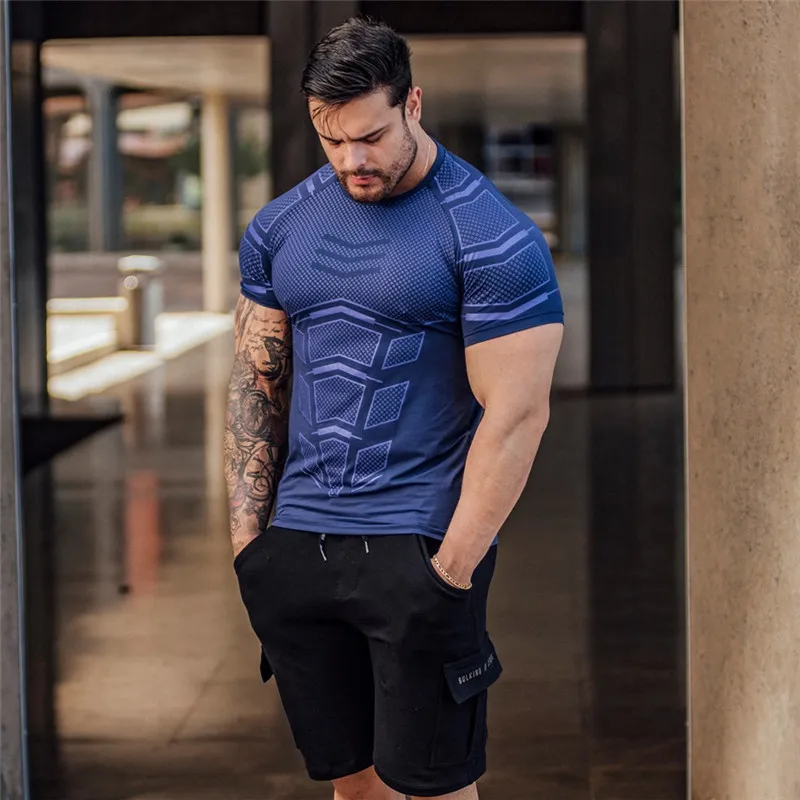 2023 New gym shirt Men Compression T-shirt men Shirts Skinny Tee Shirt Male Gyms Running T-shirt Fitness Sports men\'s t-shirts