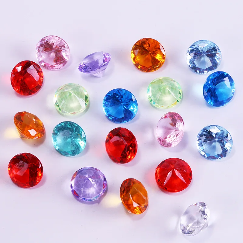 20Pcs Acrylic Plastic Diamond Shape Pawn Pieces For Token Board Games Counter Accessories,10 colors,diameter 2cm