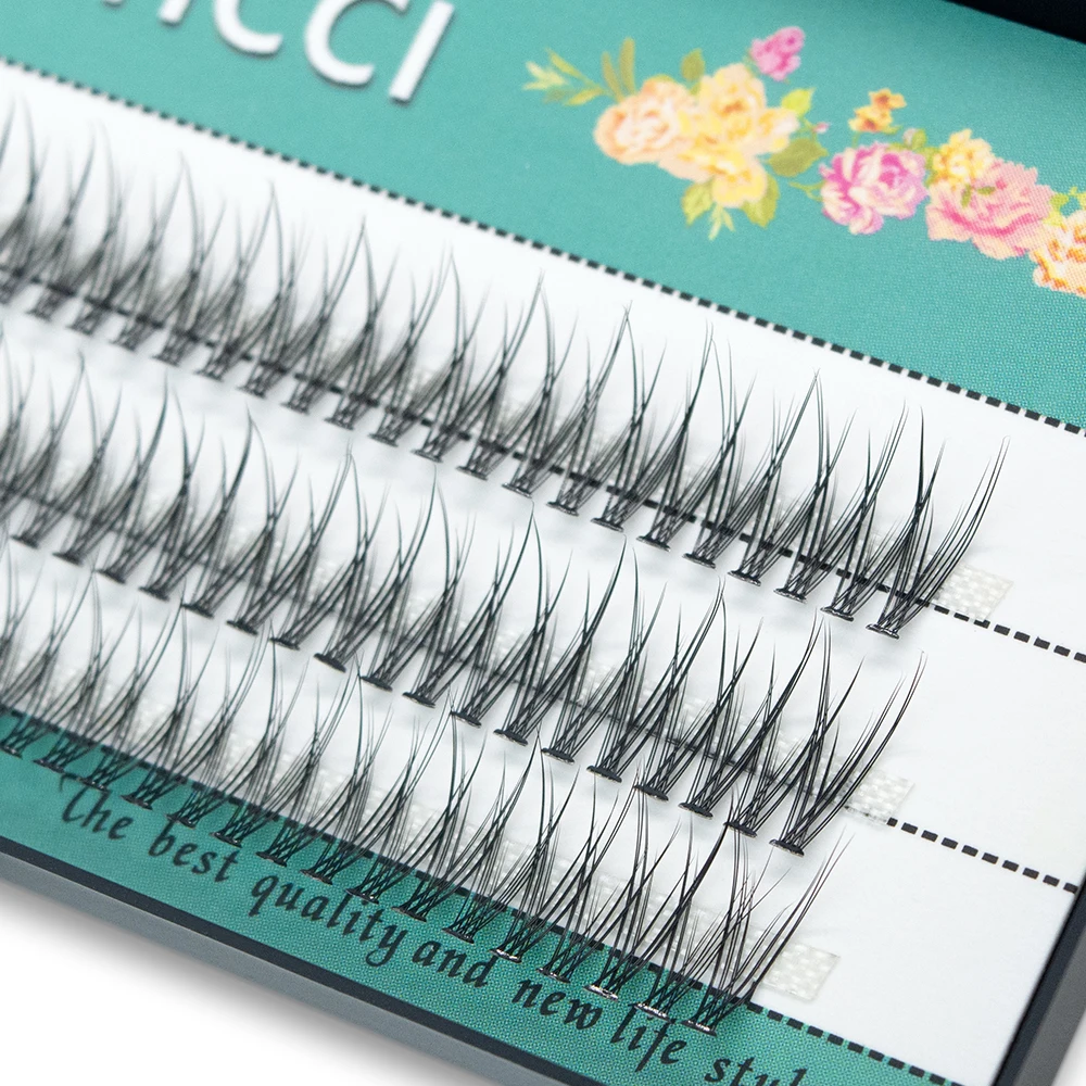 Kimcci  Dovetail Fly Eyelashes  Natural Soft Fasle Fake Eyelashes 0.07mm  Extension  Natural Slender Cross False Eyelashes