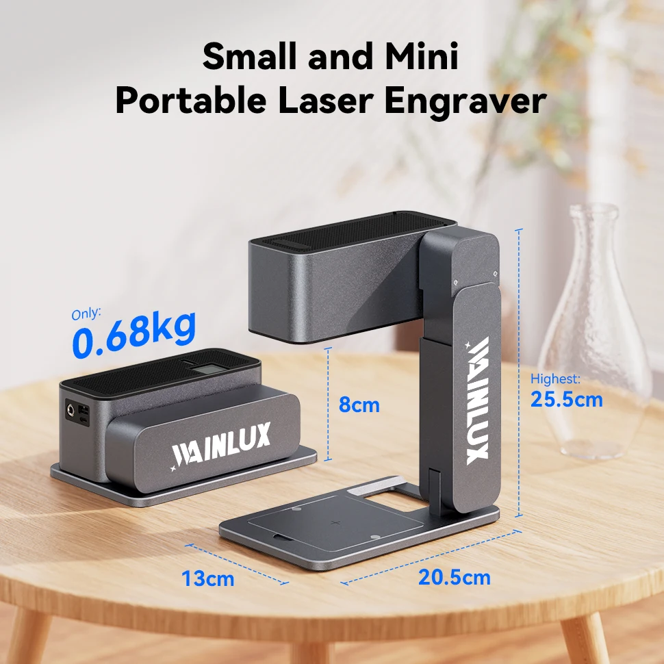 WAINLUX Z3 Laser Engraver Cutter 60W Foldable Engraving Machine Auto Focus 600mm/s High Precision Printer For Acrylic Glas