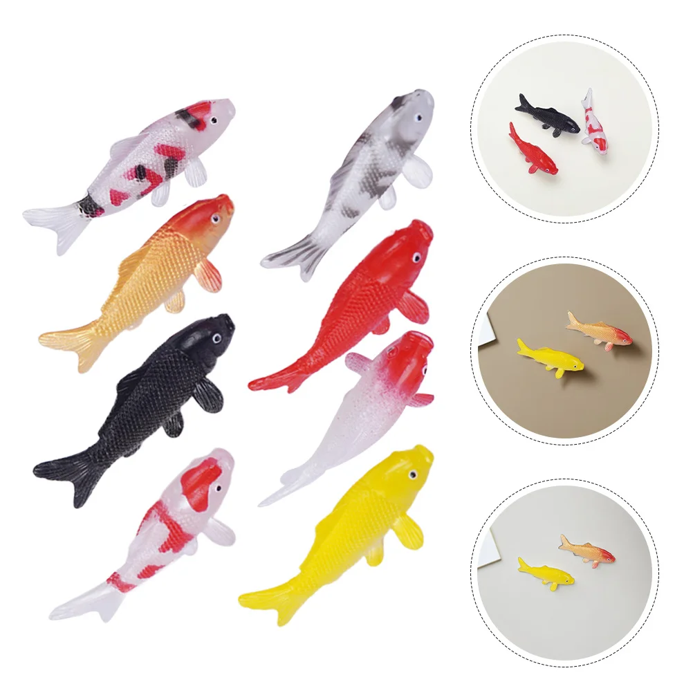 

8Pcs Miniature Koi Fish Statues PVC Soft Realistic Aquarium Decor for Fish Tank DIY Landscape Japanese Style Craft Fairy Garden