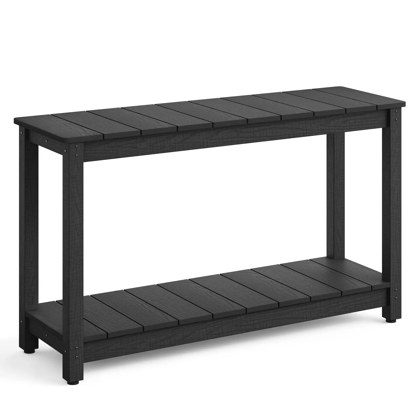 Outdoor ole Table, All-Weather 2-Tier Patio ole Table with Adjustable Feet, Low Maintenance, for Backyard, Garden