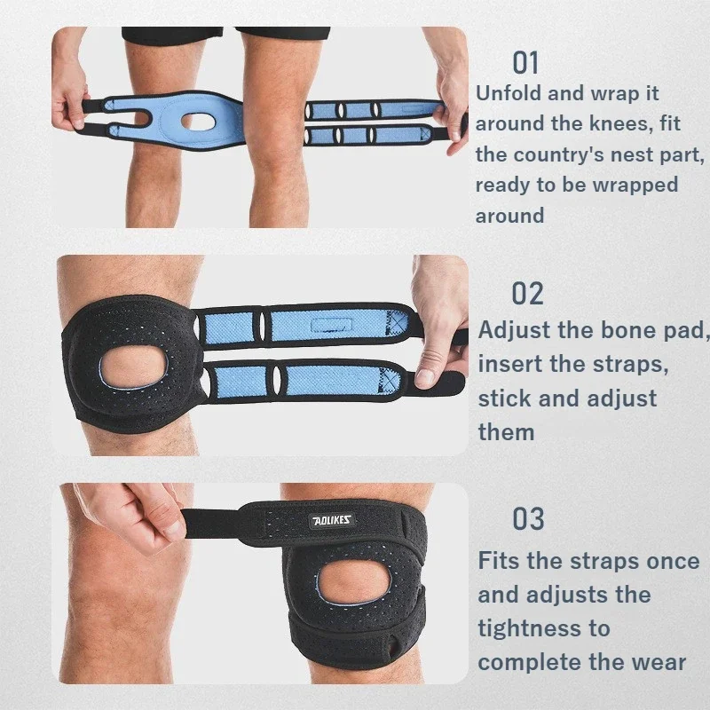 조절 가능한 슬개골 무릎 보호대 젤 패드 포함 통기성 지지대 관절염 건염 통증 완화 러닝 하이킹 스포츠 남성 여성용
