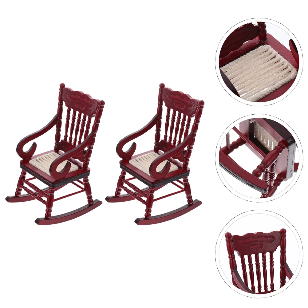 2 Pcs Model Chair Mini Sofa Wedding Miniature Accessories Chairs Cake Small House