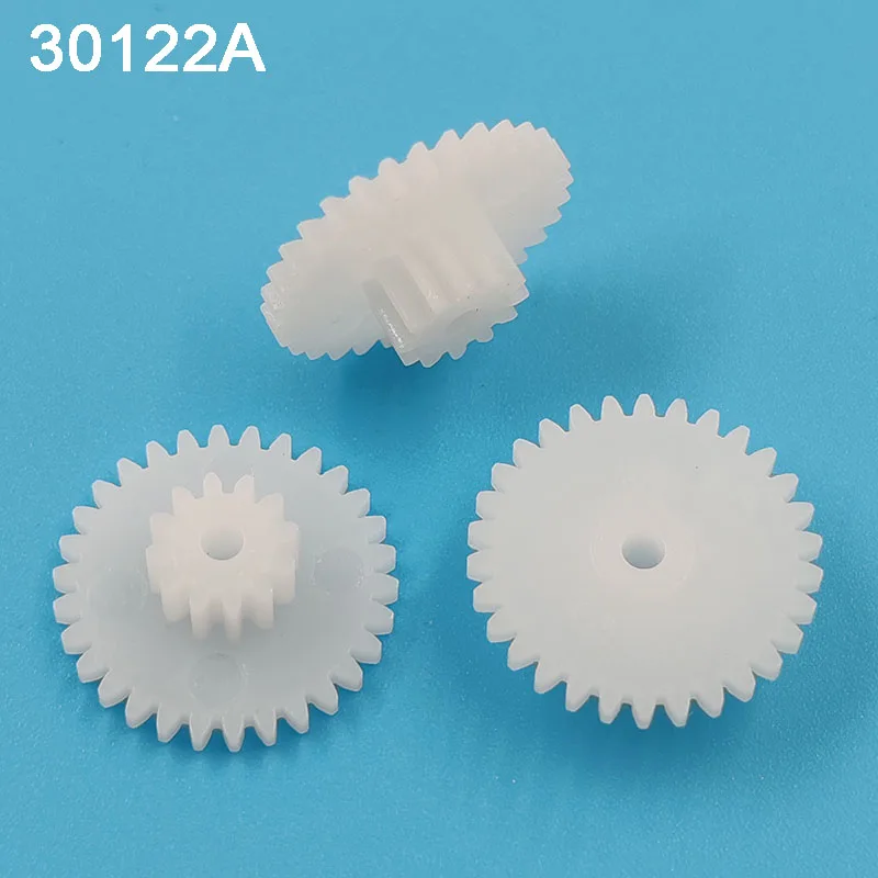 30122A 0.5M Plastic POM Gear Diameter 16mm 30 Teeth 12 Teeth Double Layer Pinion 2mm Hole DIY Toy Parts Accessories 30+12t