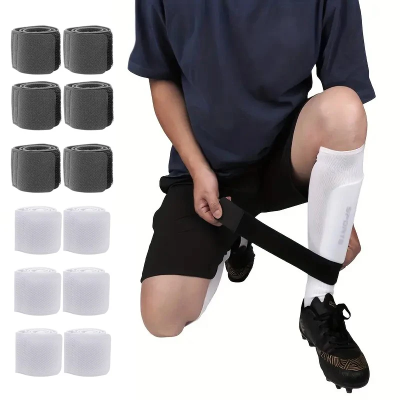 3/6 Pairs, Anti-Slip Football Legging Fixation Bands, Adjustable Rubber and Straps