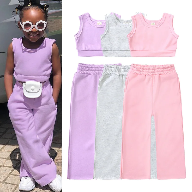 

Комплект одежды для девочек из жилета без рукавов и брюк