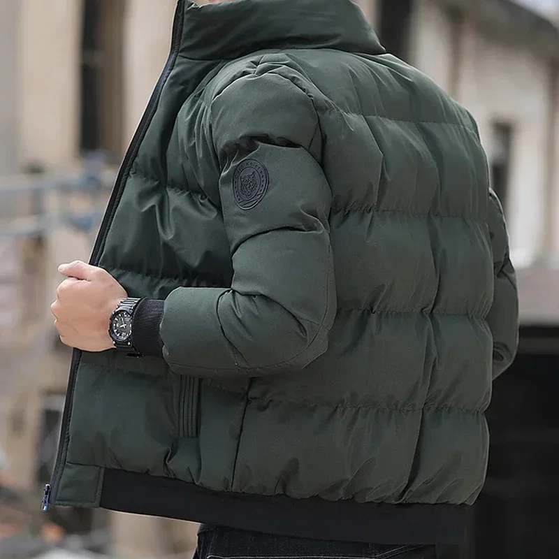 Veste chaude épaisse pour homme, imperméable, décontractée, ample, Parka solide, col rond, manteau de rue avec fermeture éclair, automne et hiver