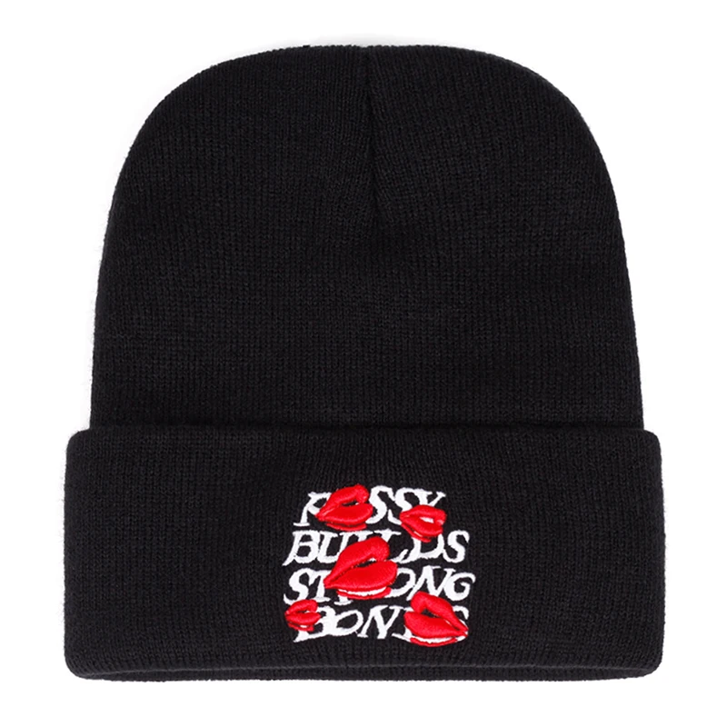 2025 جديد بسيط وعصري قبعة الفول نيويورك LA Lipprint المطرزة محبوك قبعة في الهواء الطلق الترفيه اليومي الهيب هوب قبعة بلا حدود قبعة #4