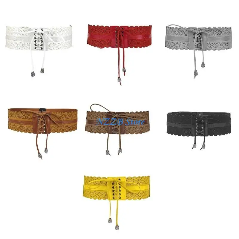 

T21F Ladies Elegant Waist Belt Elastic Rope Corset with Buckle Universal Women Banquet Dress Shirt Coat Corset