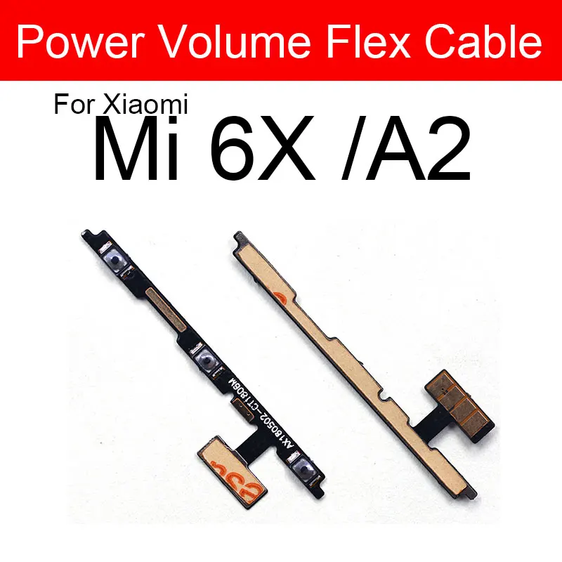 On / Off Power Button & Volume Side Key Flex Cable For Xiaomi Pocophone F1 Mi 6 6X 5s Plus 5X 5C 5 4S 4C 4i 4 3 2A A1 A2 Mi Play