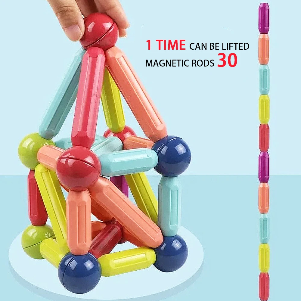 Children's magnetic stick large particle puzzle magnetic building block boys and girls toys DIY put together magnetic sheet set