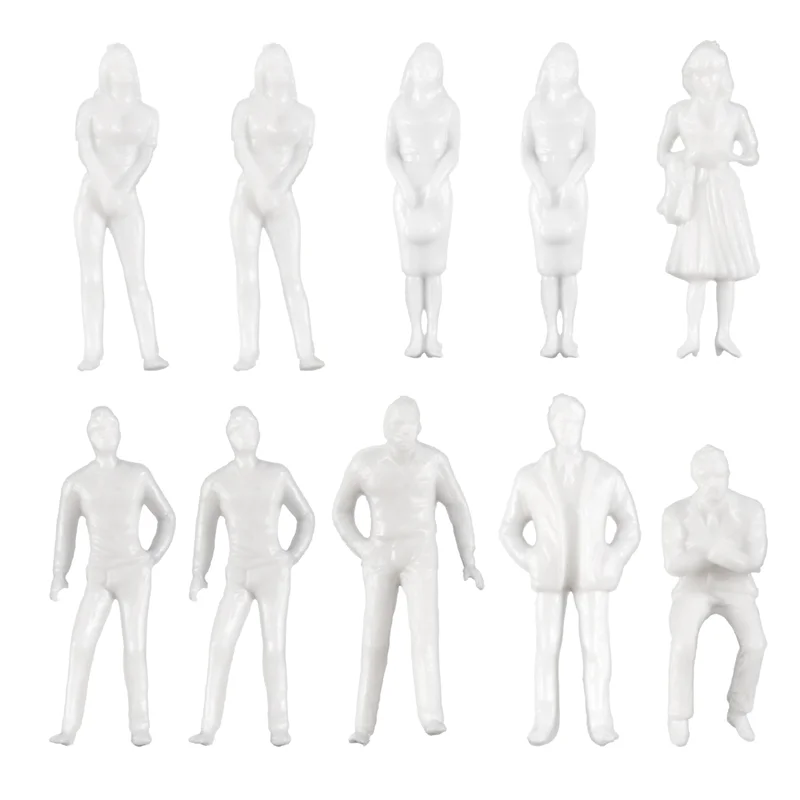 B49B-1:50 figurines blanches modèle Architectural échelle humaine modèle HO peuples en plastique