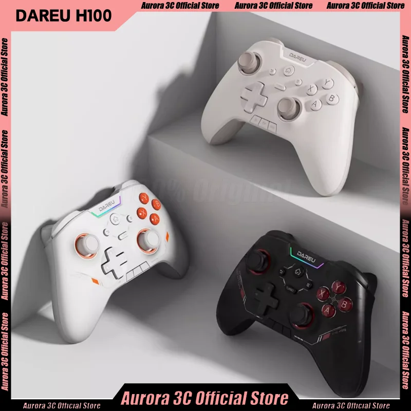 Dareu H100 Gamepad Three Mode Wireless Game Controller Custom 1000Hz Polling Rate Hall Trigger Gamepads For PC NS Smartphone