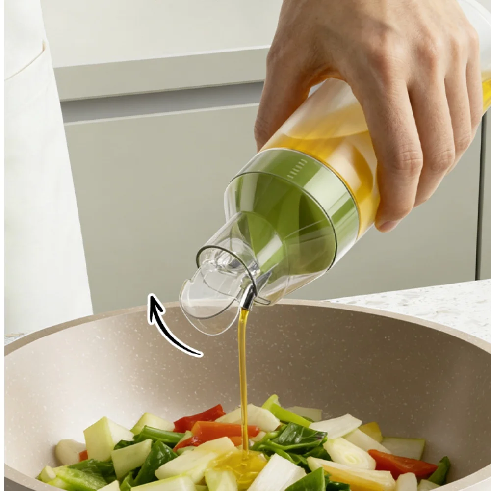 3Pcs 420ml Plastic Squeeze Bottles For Oil Vinegar Sauce= Seasoning Dispenser= Kitchen Storage Green White Leak-proof Easy=Clean