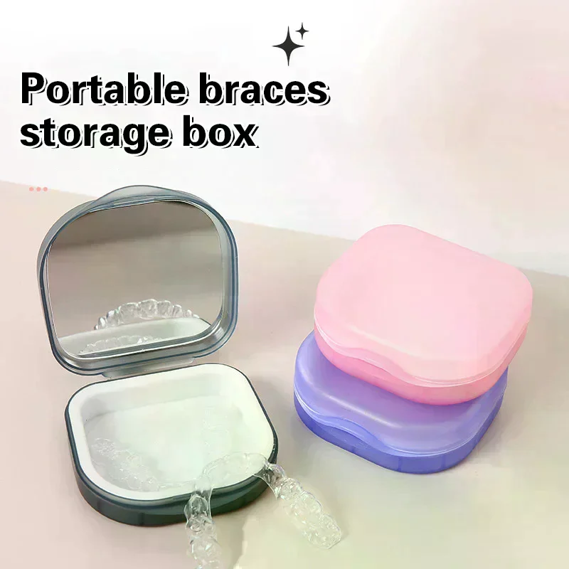 /ACR/Storage Box Elderly Portable False Teeth Box Invisible Braces Retainer Case With Cover Dustproof Container Denture