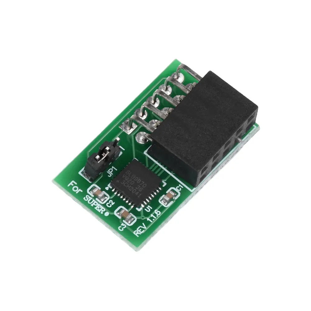 10Pin SPI TPM2.0 Security Module 3.3V fo 10Pin SPI Mainboard Plug and Play Support Sleep Mode Computer Hardware Encryption Board