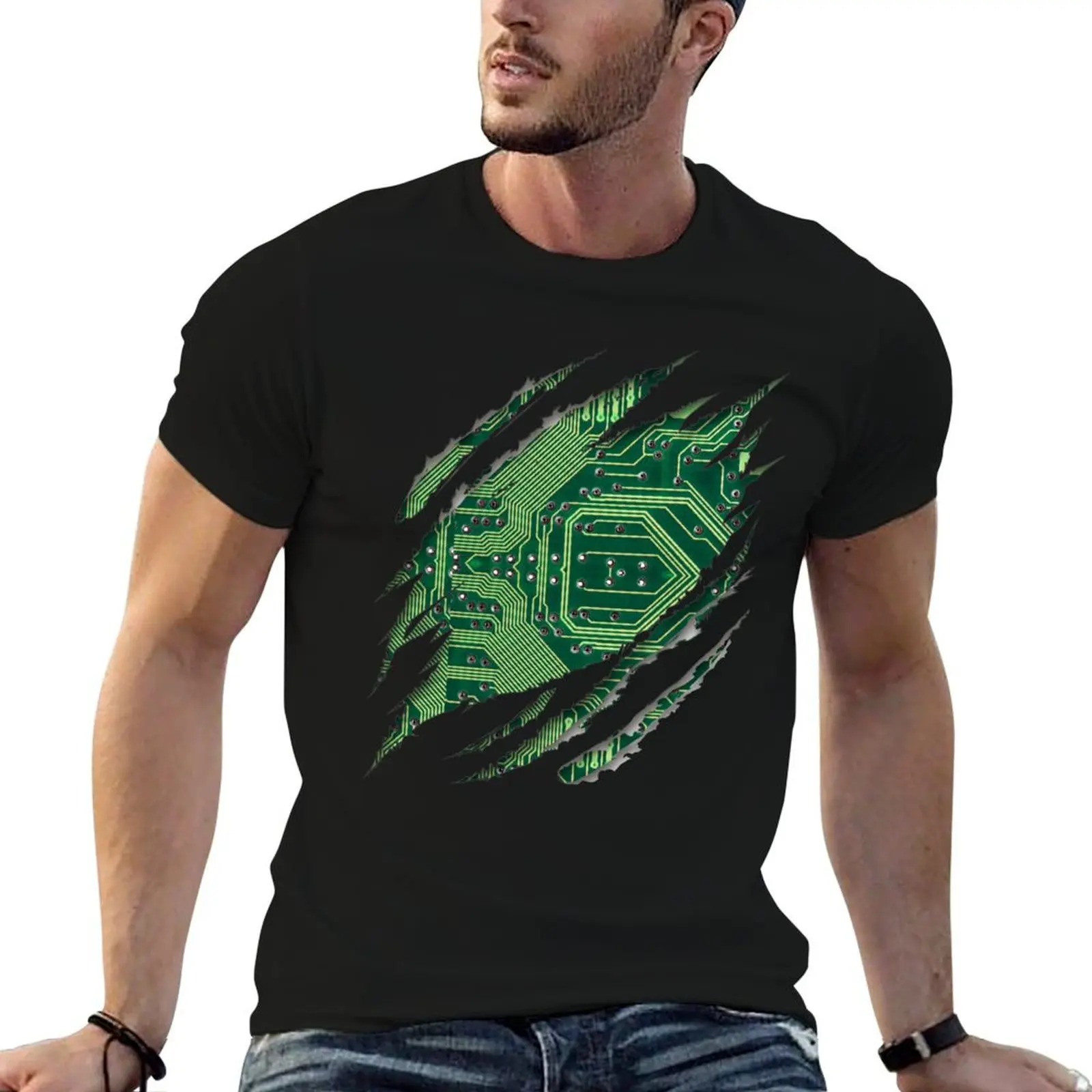 Computer Circuit Inside Me - Computer Engineer, Programmer, Geek, PC Users Funny Gift T-Shirt Fashion Pattern Printed Tee Shirt