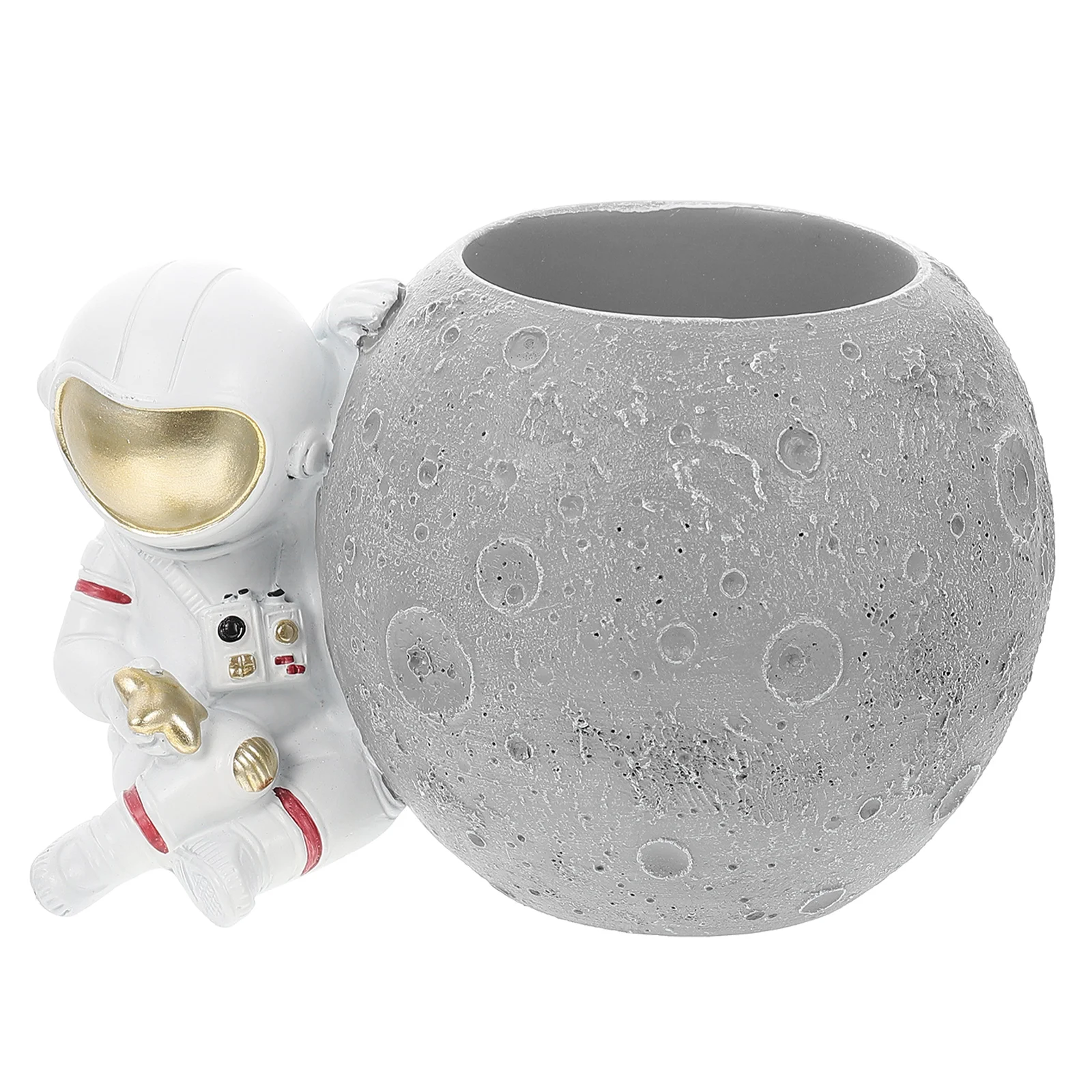 

Astronaut Pen Holder Pencil Cup Resin Material Moon Shape Desk Organizer Stationery Storage Kids Gift Home Decoration