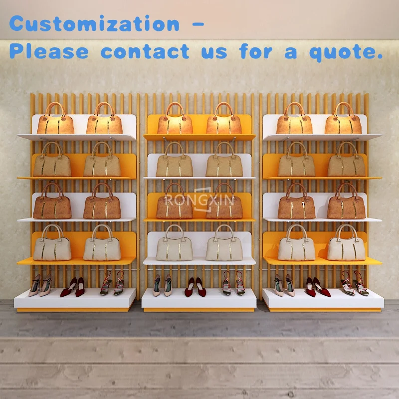 

custom.Custom Design Women Bag Retail Store Fixtures Purses Display Shelf Wood Showcase and Wall Handbags Display Shelves With L