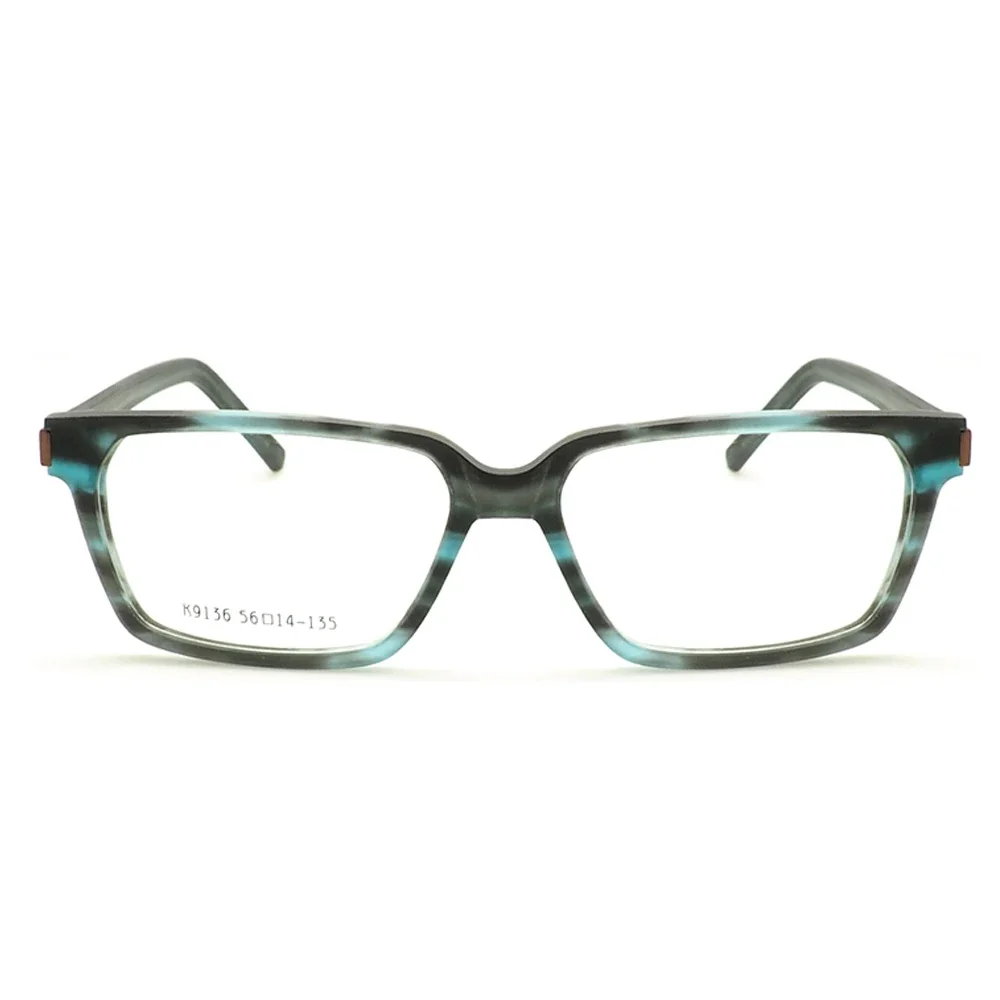 Women Rectangular Eyeglass Frames Men Square Optical Glasses Frames Full Rim Glasses Acetate Modern Spectacles Prescription Blue